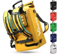 Valkental Sacoche de vélo 3 en 1 [jusqu'à 25 l] - L'original - Convient comme sac de porte-bagages, sac à dos et sac à bandoulière - 100 % étanche et réfléchissant - Fixation sûre [verrouillable