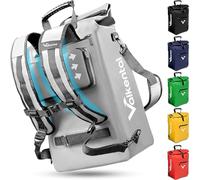 Valkental Sacoche de vélo 3 en 1 [jusqu'à 25 l] - L'original - Convient comme sac de porte-bagages, sac à dos et sac à bandoulière - 100 % étanche et réfléchissant - Fixation sûre [verrouillable
