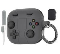 Valkit Coque compatible avec Airpods 4e génération - Motif joueur de jeu - Avec kit de nettoyage et porte-clés - Coque de protection en silicone souple pour Airpods 4e génération pour homme et femme -