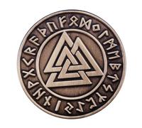 Valknut Knot Badge à épingle en émail avec symbole de rune nordique de Thor Odin de 2,8 cm de haut, 2,8 cm de haut, émail, métal, 1.1 Inches Tall, Émail, Métal.