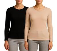 Valko Pull Femme Hiver - sous Vetement Thermique Femme - Haut Femme Chic et Elegant - Haut Thermique Femme - sous Pull Thermique Femme (Noir-Vison, M)