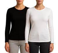 Valko Pull Femme Hiver - sous Vetement Thermique Femme - Haut Femme Chic et Elegant - Haut Thermique Femme - sous Pull Thermique Femme (Noir-Blanc, XL)