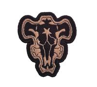 VALKYNEA Patch brodé 100 % inspiré des fans d'animation / blason taureaux noirs / Patch EMBROIDERY / Applique brodée (thermocollant)