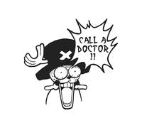 VALKYNEA Patch thermocollant DTF inspiré de Anime Fan Art/OP Chopper Call a Doctor/DTF Patch (Noir)