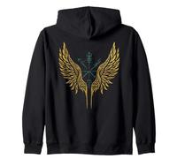 Valkyrie Ailes Vegvisir Mythologie Nordique Valkyrie Tribal Valkyrie Sweat à Capuche