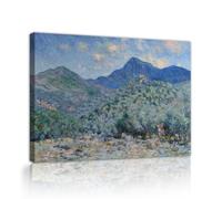 Valle Buona Près de Bordighera Toile sur châssis, Claude Monet Impressionnisme Montagne Nature Vert Tableau Poster pour Maison 60x90cm