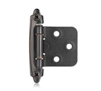 Vallecloud Lot de 4 (2 paires) charnières d'armoire de cuisine semi-dissimulées en bronze huilé à fermeture automatique pour porte d'armoire de cuisine, superposition de 1,27 cm (variable)