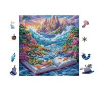 Vallée de la Cascade 100 Pieces Casse-tête Amateur d'art en Carton Haute Qualité Difficile Niveau Expert Décoration Murale Cadeau Fête des Mères Haute Qualité 28x28cm