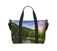 Vallée de montagne avec imprimé arc-en-ciel drapeau italien, sac à main polyvalent pour voyage, sac de voyage à bandoulière pour tous vos besoins