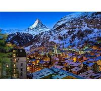 Vallée de Zermatt, Alpes suisses, Village, décoration, 1000 pièces 50x70CM