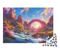 Vallée du Coucher de Soleil Puzzle Mini 1000 Pièces pour Adultes | 70x50cm Carton Décor de Bureau Découpe Précise Cadeau Anniversaire Détente
