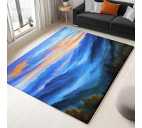 ValléE Tapis 90x150 cm Paysage Naturel Moquette Antiderapant à Poils Courts Tapis 3D Lavable en Machine Convient aux Petits Salons Chambres Couloirs et Salles à Manger b-360