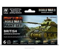 Createx Vallejo Kit de peinture 070204 - Armure britannique et infanterie WWII - Lot de 6 x 17 ml