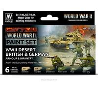 Createx Vallejo – Kit de peinture 070208 – Infanterie allemande et britannique, couleurs désert WWII