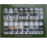 Vallejo 70141 Colorant pour modélisme ferroviaire sable, blanc, ocre, beige, vert-marron, pierre, vert-gris, violet, sable jaune