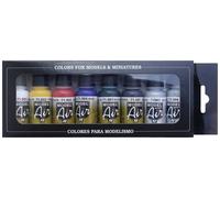Vallejo 71174 Colorant pour modélisme ferroviaire blanc, jaune, rouge, bleu, vert olive, noir, argen