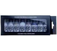 Vallejo 71176 Colorant pour modélisme ferroviaire argent, acier, or, laiton, cuivre, bleu arctique,
