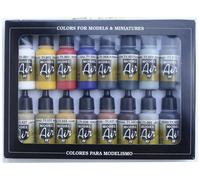 Vallejo 71178 Colorant pour modélisme ferroviaire blanc, jaune, rouge, bleu, gris-bleu, vert olive, turquoise, jaune-olive