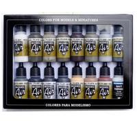 Vallejo 71194 Colorant pour modélisme ferroviaire blanc, vert foncé, sable, terre (mat), acajou, gris, gris clair, gris foncé