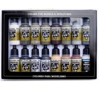 Vallejo 71194 Colorant pour modélisme ferroviaire blanc, vert foncé, sable, terre (mat), acajou, gris, gris clair, gris foncé, gris blindage (mat), noir,