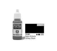Createx Vallejo – Pot de peinture acrylique – Noir Brillant 170/861 – 17 ml