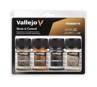 Vallejo Acrylicos Lot de 4 pigments pour pierre et ciment 35 ml