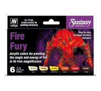 Createx Vallejo Peintures acryliques Fire Fury AV VAL70243 pour maquettes Lot de 6