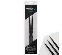 Createx Vallejo Ensemble de pinceaux Pro Modeler B01990 - poils naturels tailles 4/0, 3/0, 2/0