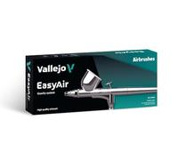 Vallejo EasyAir Aérographe Double Action, idéal pour modélisme et aérographie, buse Flottante 0,3 mm, Coupe 9 ML, Connexion Rapide, Design Ergonomique et Solide