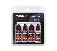 Vallejo Game Color Kit de 4 peintures acryliques de Finition Mate en flacons Compte-Gouttes de 18 ML pour Figurines fantastiques et Jeux de Guerre Bleu Outremer