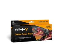 Vallejo Game Color Set de Peinture Acrylique Lavis - Kit de 8 Couleurs 18 Ml avec Pipette pour Créer Ombres et Appliquer les Tons par Couches.