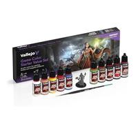 Vallejo Game Color Starter Value Set - Kit de démarrage en acrylique pour miniatures - 10 couleurs de 18 ml + pinceau + miniature exclusive