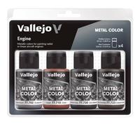Vallejo Metal Color Set Moteurs D'aviation Engine. 4 Bouteilles.-Vallejo