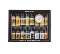 Vallejo Model Air Building Set de peinture acrylique pour air brush - Couleurs assorties (Lot de 16)