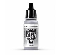 Vallejo Model Air Peinture Acrylique Chrome Mat pour Aérographe, Idéale pour Modélisme et Figurines, 17ml