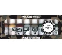 Vallejo Model Color Panzer Aces No.6 Lot de 8 peintures acryliques Couleurs assorties 17 ml