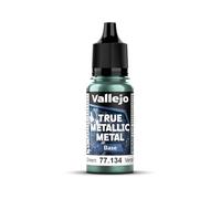 Vallejo Peinture Métallique DUSKEN GREEN 18 ml, Effet Métallique, Haute Couverture, Fini Doux et Homogène, Idéal pour Pinceau, Mélangeable pour Nouvelles Teintes