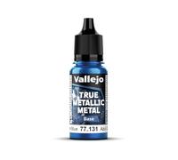 Vallejo Peinture Métallique Saphir Bleu 18ml, Effet Métallique, Haute Couverture, Fini Doux et Homogène, Idéal pour Pinceau, Mélangeable pour Nouvelles Teintes