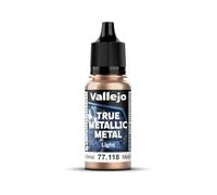 Vallejo Peinture Métallique True Metallic 118-18ml, Fini Brillant pour Dégradés, Mélangeable, Idéal au Pinceau, Couleur Métal Rouillé, Conservation Prolongée.