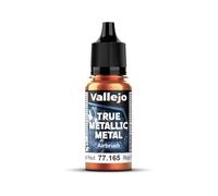 Vallejo Peinture Métallique True Metallic 165-18ml Rouge Forgé, Couleurs Intenses pour Aérographe, Formulation Prête à l'Emploi, Fini Homogène et Durable