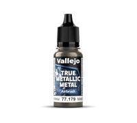 Vallejo Peinture Métallique True Metallic 18ml pour Aérographe, Aged Metal, Finition Homogène, Haute Intensité, Idéale pour Modélisme et Loisirs Créatifs