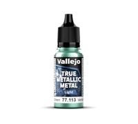 Vallejo Peinture Métallique True Metallic Beetle Green 18 ml, Fini Brillant pour Dégradés, Mélangeable, Idéal pour Pinceau, Couleurs Lumineuses et Vibrantes