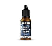 Vallejo Peinture Métallique True Metallic Metal 137-18ML Or Arcane, Effet Métallique, Haute Couverture, Fini Doux et Homogène, Idéal pour Pinceau