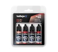 Createx Vallejo – Peinture métallique True Metallic Ruby Red – Set 4 couleurs Système BSL