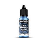 Vallejo Peinture Métallique True Metallic SAPPHIRE BLUE 18 ml, Fini Brillant, Idéal pour Dégradés et Mélanges, Application au Pinceau, Parfait pour Modélisme et Loisirs Créatifs