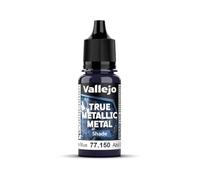 Vallejo Peinture Métallique True Metallic Ultramarine Blue 18 ml, Idéale pour Dégradés et Mélanges, Finition Brillante, Application au Pinceau, Parfaite pour Modélisme et Loisirs Créatifs