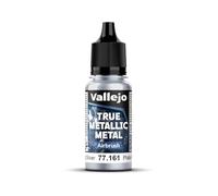Vallejo Peinture Métallique Vraie 161-18ML Aérographe, Couleur Argent, Fini Homogène, Idéal pour Modélisme et Loisirs Créatifs