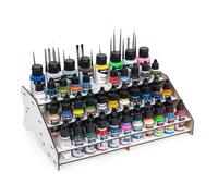 Vallejo Peinture Support Organisateur de Bouteilles et Pinceaux pour Modélisme - Exposant pour 52 Bouteilles de 18 ml et 8 Bouteilles de 35 ml ou 60 ml.