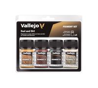 Createx Vallejo – Set de pigments Pigment FX – 4 x 35 ml synthétiques – Poussière, Saleté et Boue