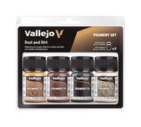 Vallejo Pigment FX Set de Pigments - Kit de 4 Pigments Synthétiques 35 Ml pour Simuler Effets de Poussière, Saleté et Boue sur Maquettes et Dioramas.
